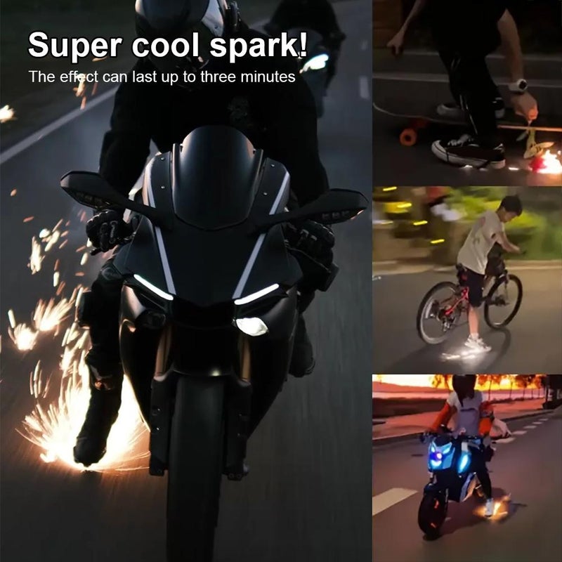 Pad Sparks for Motorbike & Skateboards, Foot Pressure Slider Riding Shoe Cover – Add Dazzling Sparks to Your Stunts, Easy Install for Night Rides, Tricks & Outdoor Fun (1*Shoe Cover + 4*Flints Pad) - Image 5